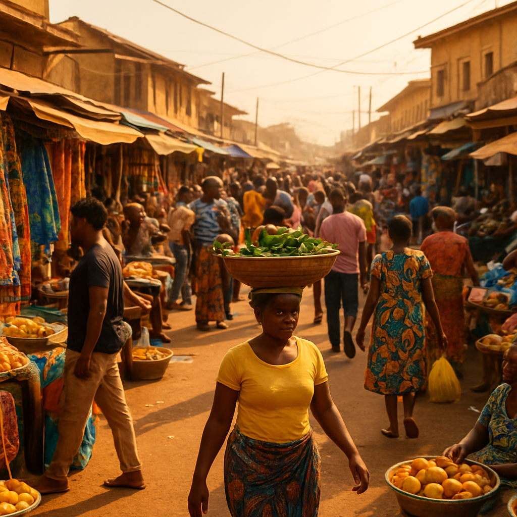 A vibrant African marketplace